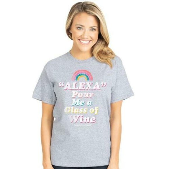 Simply Southern Alexa Pour Me a Glass of Wine Tee - Picture 1 of 2